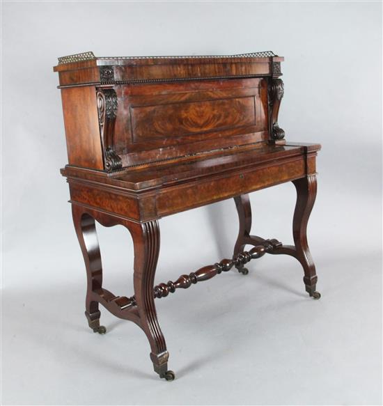 A George IV mahogany metamorphic writing desk, W.3ft 9in.